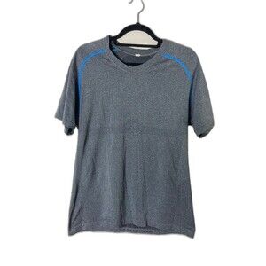 Lululemon Mens Metal Vent Tech Short‎ Sleeve Shirt Grey Blue Size M Breathable